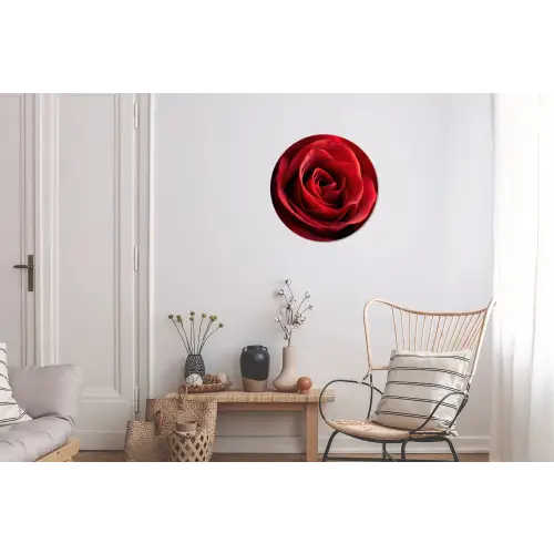 Rood - Roos - Romantisch Wandcirkel aluminium klein -woonkamer