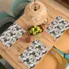 Botanisch - Bladeren - Zwart Placemat vinyl groot 368 -zzsfeer5_Kitchenyeah-website