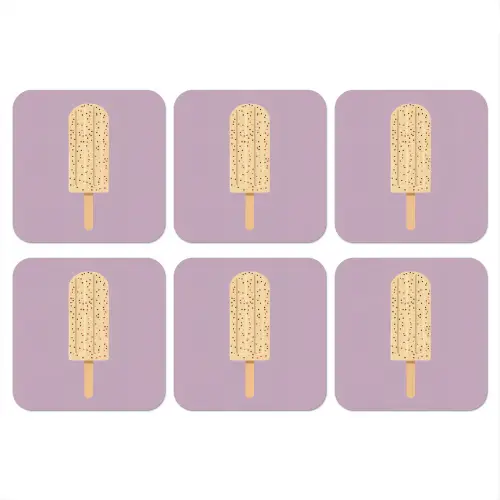 Beige - Ijsje - Spikkels onderzetter kurk middel -3d