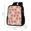 Hartjes patroon in roze en wit Rugzak - Zwart middel -productfoto_formaten