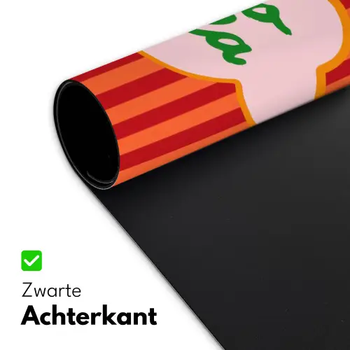 Ciao bella - Tekstwolk - Strepen - Oranje Muismat XXL klein -sfeer2