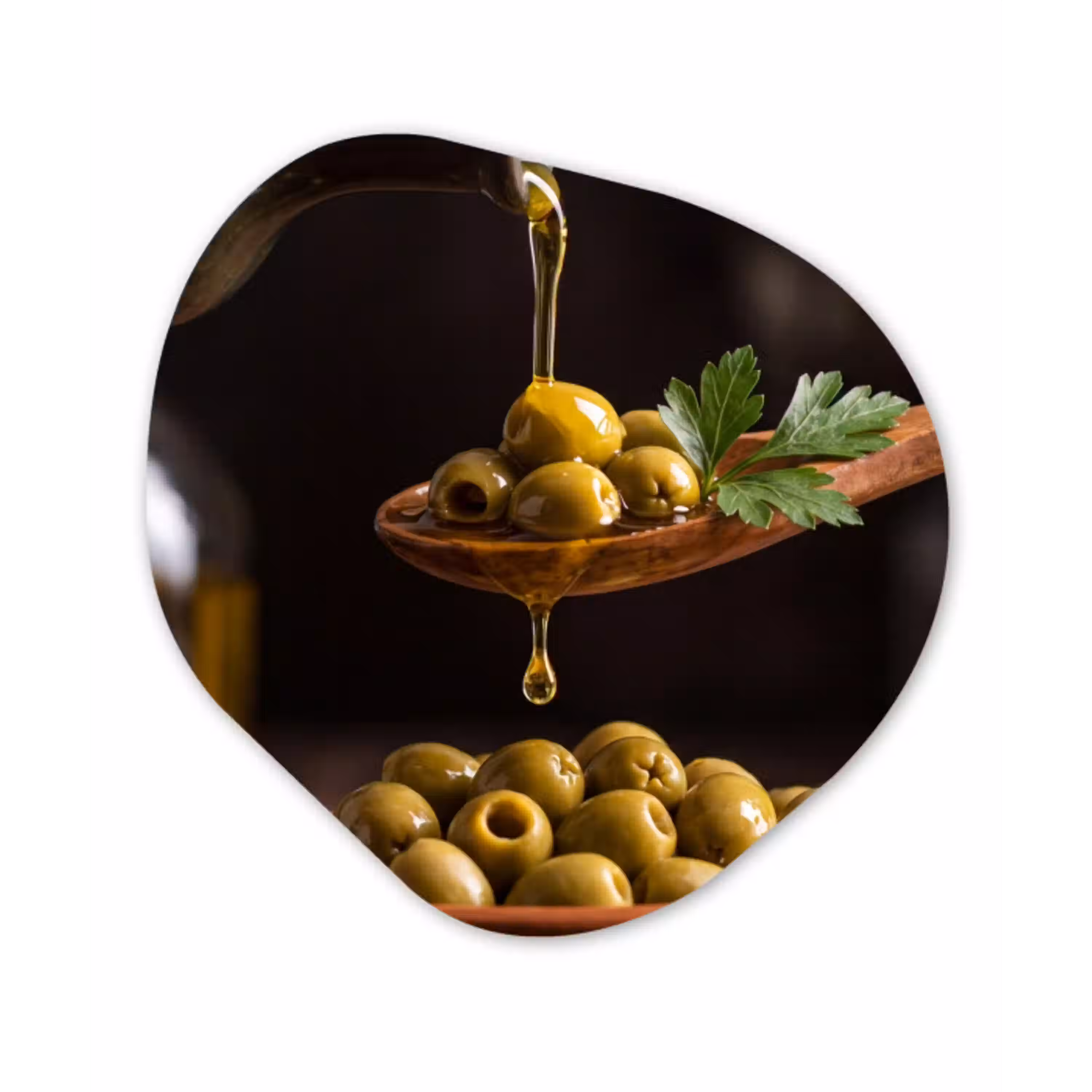 Olijven - Olijfolie - Eten Wandcirkel Organisch Forex 3mm klein -3d
