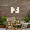Beige - Lijnen - Golvend -  Abstract Tuinposter op houten frame 2 cm dik klein -sfeer3