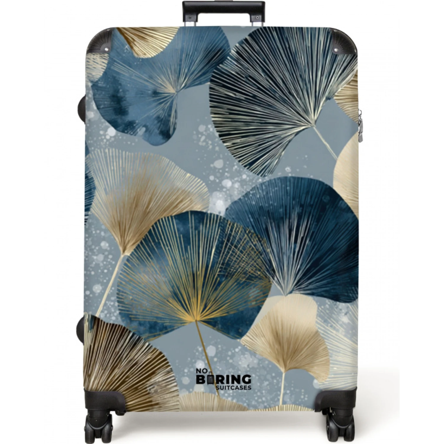 Bladeren - Abstract - Goud - Blauw NBS - Large koffer - Volwassenen Unisex groot -zzzzzzzzkaufland2