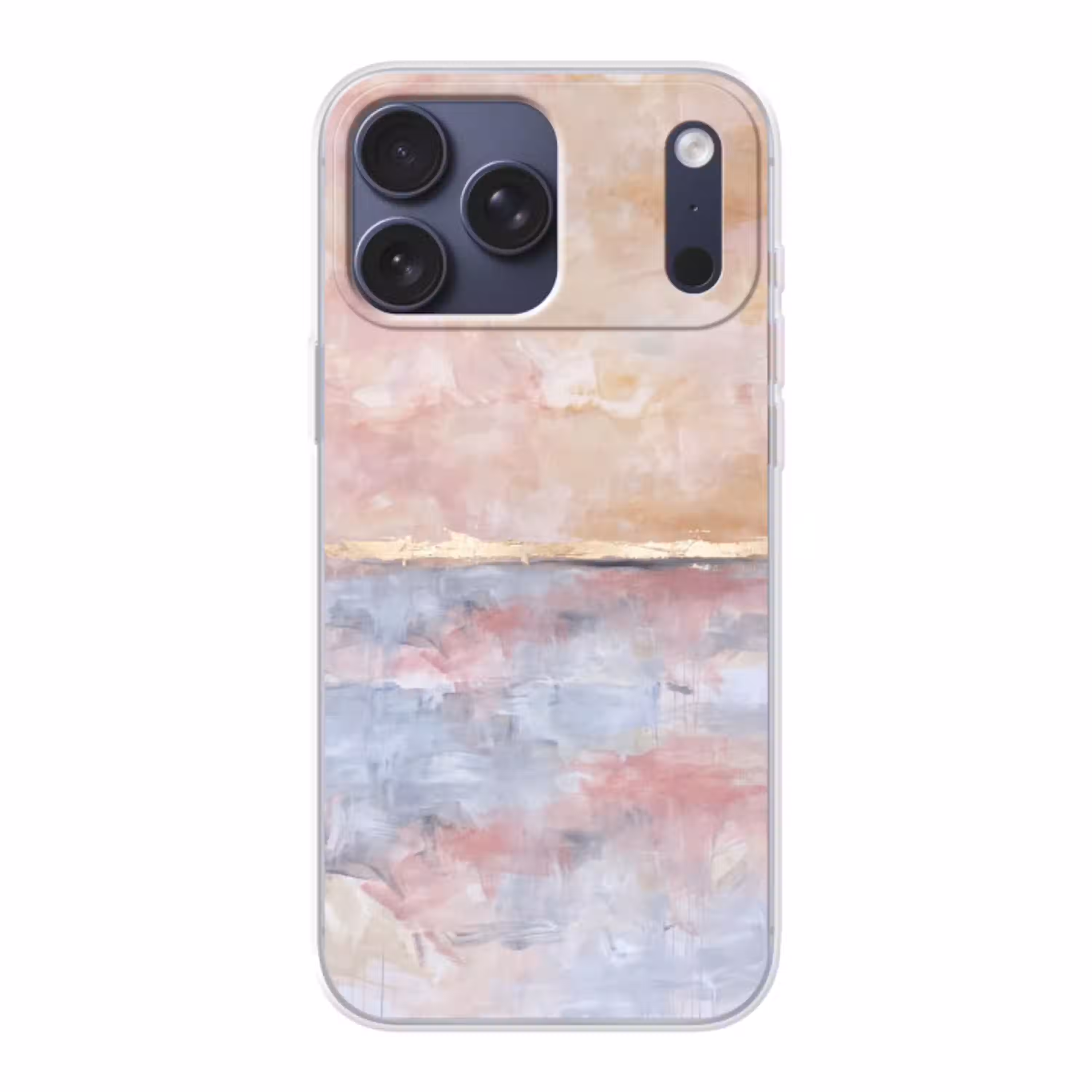 Abstract - Horizontaal - Kunst - Roze - Goud Telefoonhoesje iPhone 17 Pro Max klein -3d
