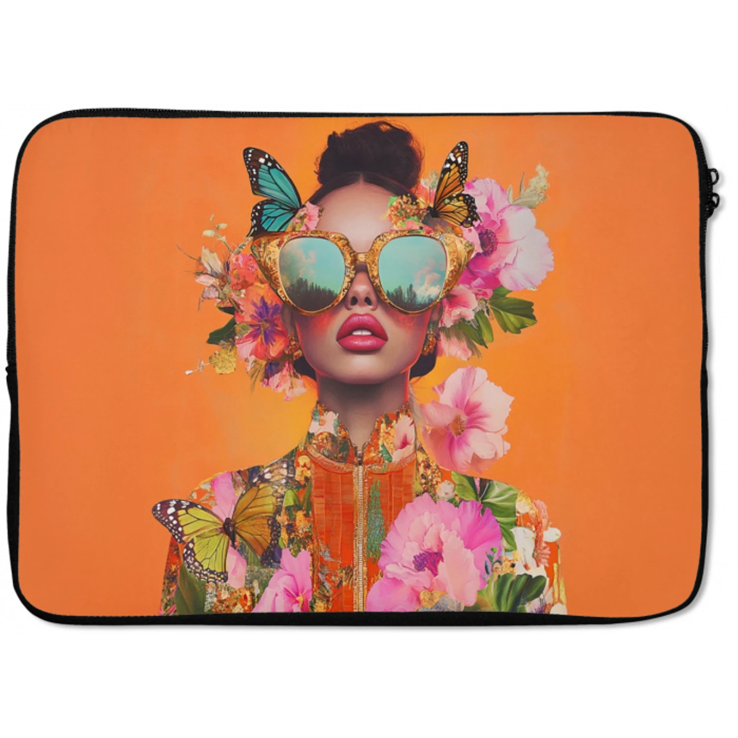 Vlinders - Vrouw - Zonnebril - Kleurrijk laptophoes neopreen klein -zkaufland3dotto
