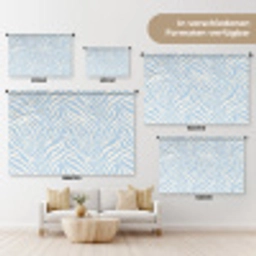 Zebra - Motief - Blauw - Wit Wandkleed katoen klein 269 -tsfeer8_DE
