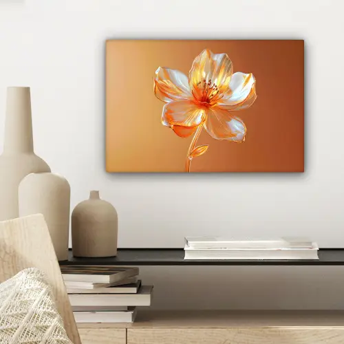 Glazen - Bloem - Oranje canvas 2cm klein -sfeer6