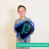 Neon silhouet van een chimpansee Kinderrugzak - Blauw middel -sfeer1_NL