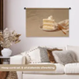 Vanilletaart - Cake - Romig Wandkleed katoen middel -sfeer1