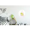 Netzakje - Roze - Illustratie - Limoenen Wandcirkel aluminium klein -kinderkamer