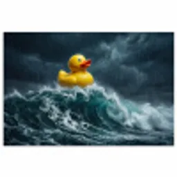 Storm - Badeend - Golven poster papier klein -3d
