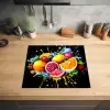 Fruit - Graffiti - Kleurrijk - Sinaasappel - Aardbei - Abstract Inductie beschermer vinyl 3mm middel -sfeer5