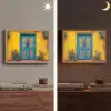 Deuren - Kleurrijk - Planten Light Box met batterij (Wandlamp) middel -sfeer3
