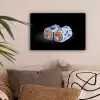 Sushi - Delfts blauw - Rijst - Vis - Elegant canvas 2cm klein -sfeer1