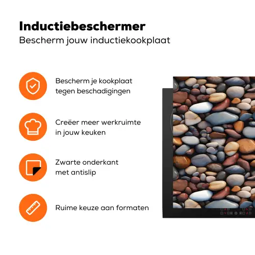 Gepolijst - Kiezel - Warm Inductie beschermer vinyl 3mm klein 276 -zzzzzzz-td-ups