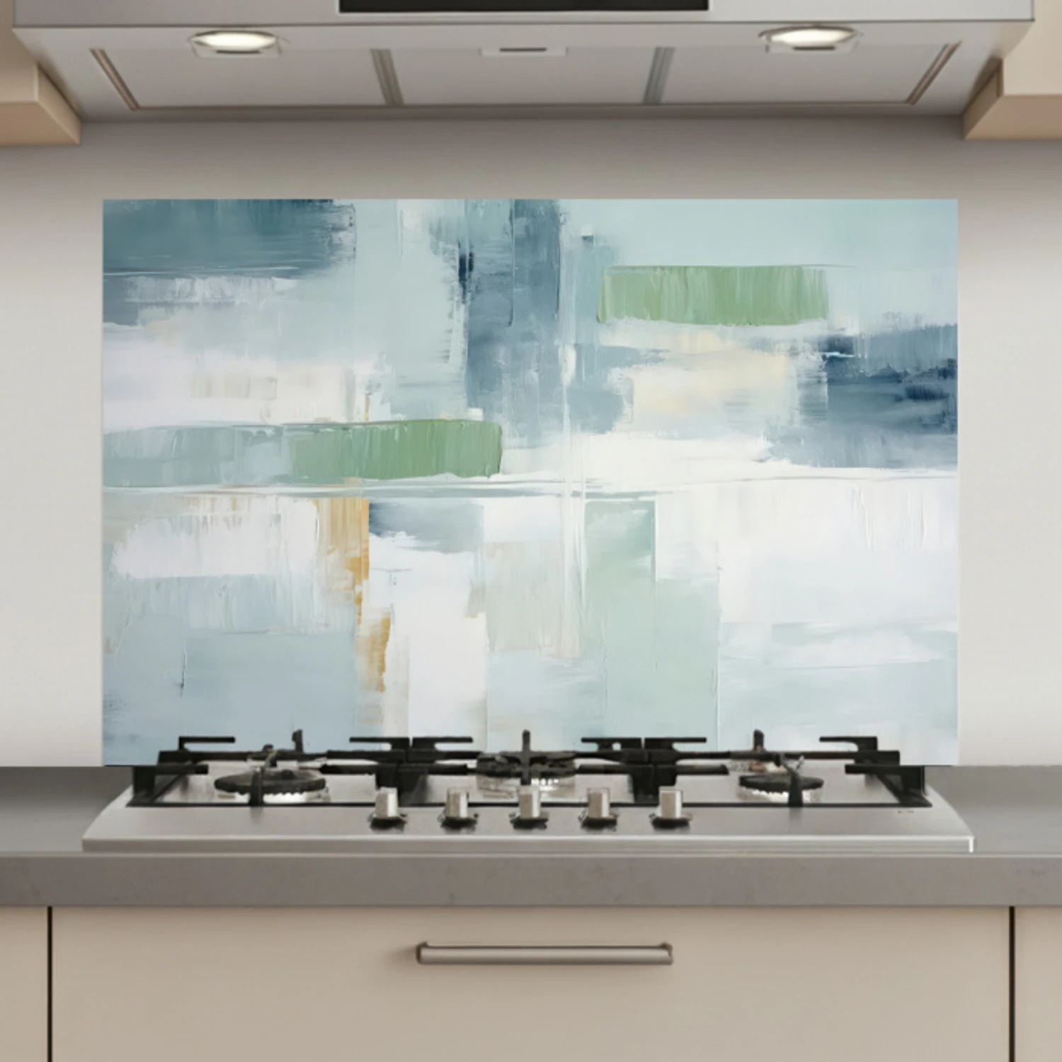 Verf - Moderne kunst - Abstract - Grijs keuken achterwand spatscherm klein -3d_website