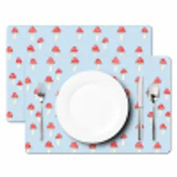 Paddenstoel -Sprookje - Blauw Placemat vinyl groot 368 -zzsfeer2_Kitchenyeah-website