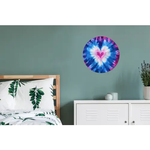 Hartvormig - Tie dye - Paars Wandcirkel aluminium klein -slaapkamer