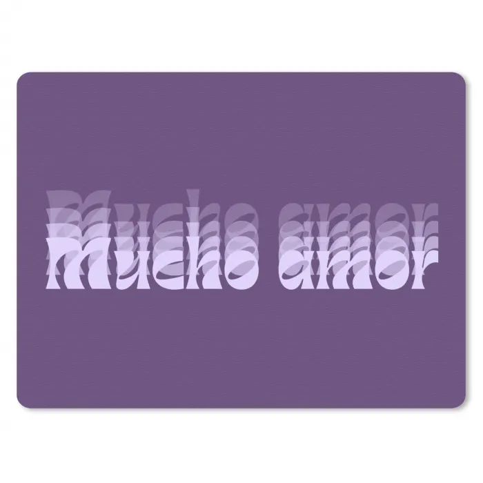 Mucho amor - Paars - Grafisch muismat rubber klein -3d