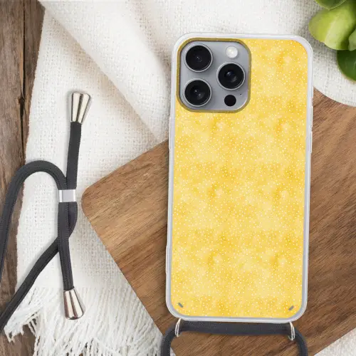 Frans - Citroen - Strepen - Wit - Geel Hoesje iPhone 16 Pro Max met koord klein 804 -sfeer4