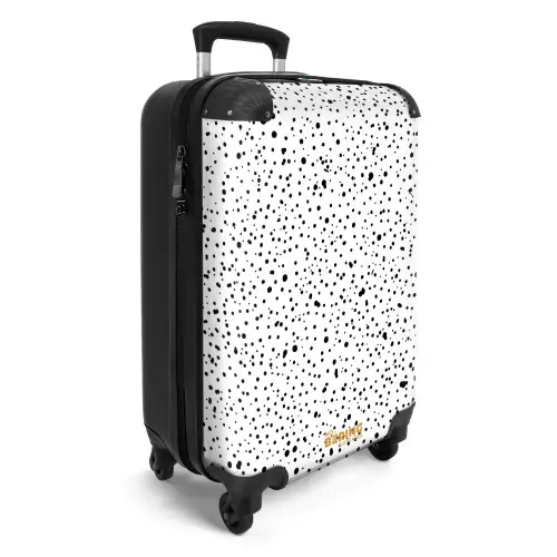 Zwarte stippen over een witte achtergrond NBS - Handbagage koffer - Kinderen Unisex middel -productfoto_3d