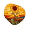 Zonnebloem - Mozaïek - Zonsondergang - Geel Wandcirkel Organisch Forex 3mm klein -3d