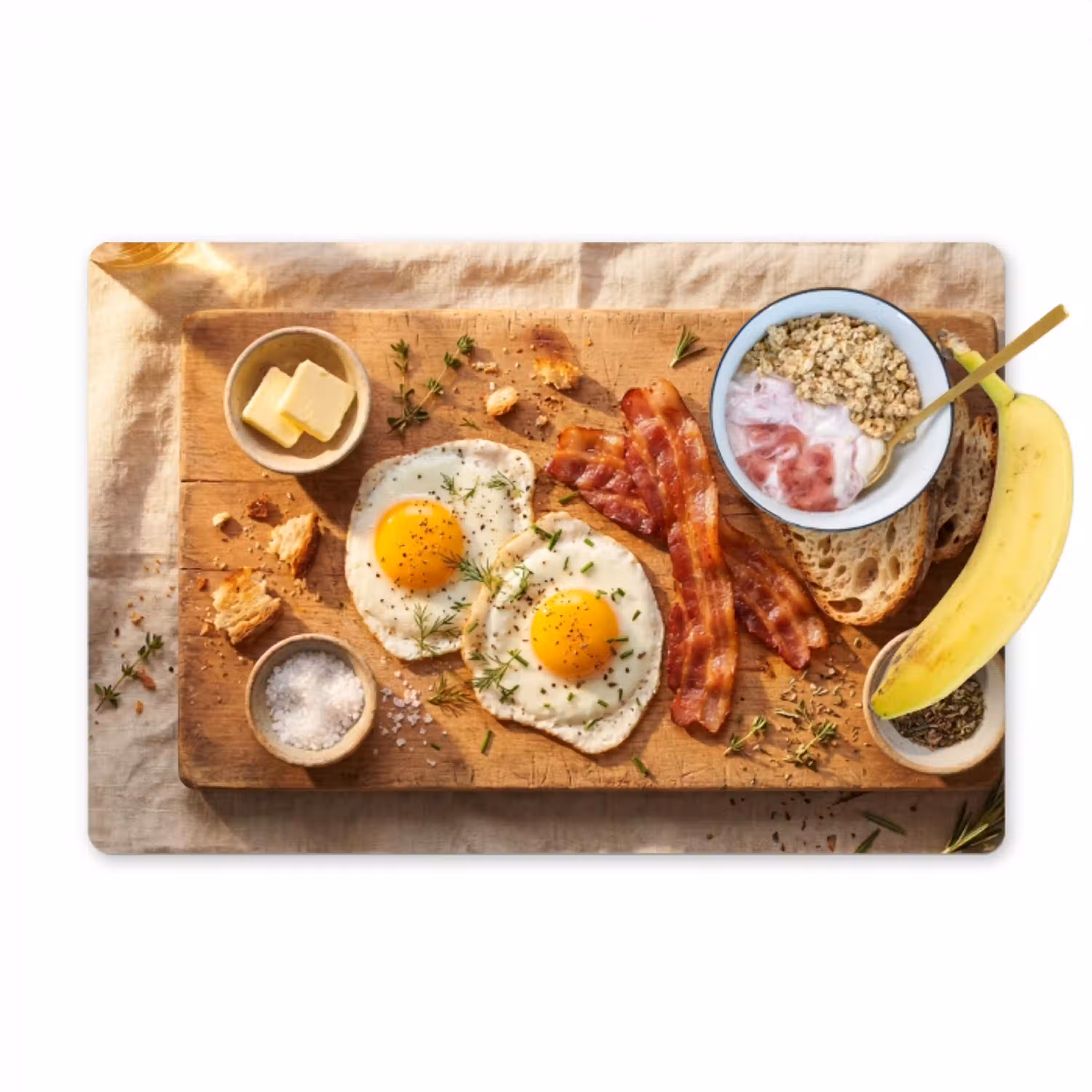 Eten - Ontbijt - Hout - Rustiek - Geel Placemat vinyl groot -zzzproduct_Kitchenyeah-website