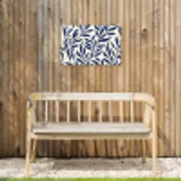Bladeren - Klimop - Donkerblauw Tuinposter op houten frame 2 cm dik klein -sfeer4