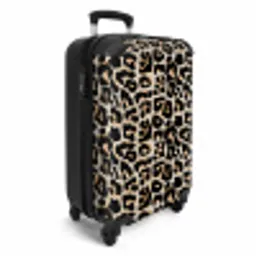 Dierenprint - Bruin - Panter NBS - Handbagage koffer - Unisex middel -productfoto_3d