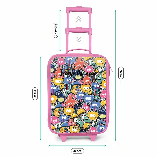 Beestjes met Grote Oogjes Kinderkoffer - Roze klein -productfoto_formaten
