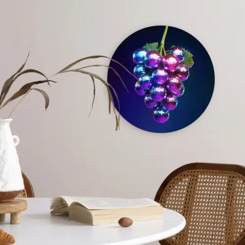 Paars - Disco - Feest - Druif Wandcirkel plexiglas klein -sfeer4