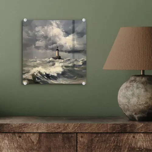 Vuurtoren - Golven - Storm plexiglas 5mm klein -sfeer3