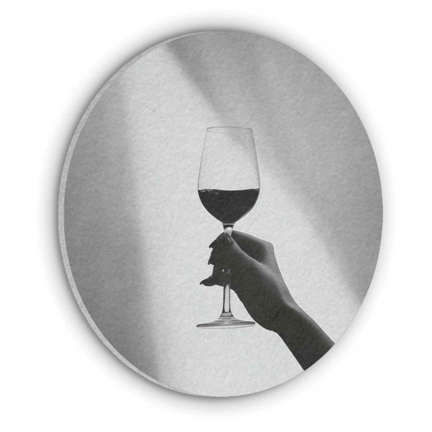 Lichtinval - Wijn - Rood - Glas Akoestische PET Vilt - Rond klein -3d