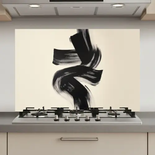 Strepen - Zwart - Abstract keuken achterwand spatscherm klein -3d_website