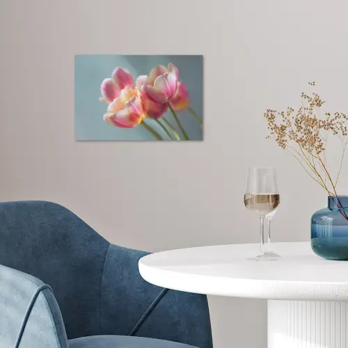 Tulpen - Roze - Stelen poster papier klein -sfeer3