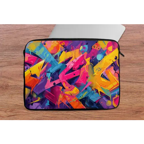 Abstract - Vormen - Kleurrijk laptophoes neopreen klein -tafel