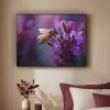 Honingbij - Paarse bloemen - Details Textielframe zwart klein -sfeer1