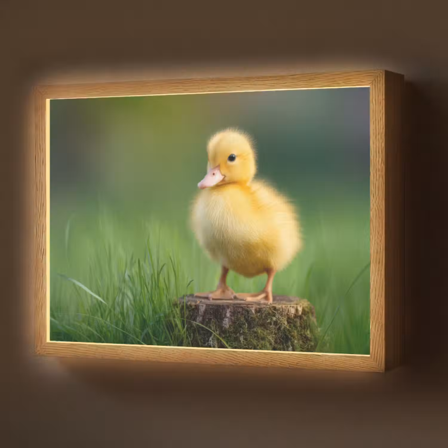 Lightbox - Wandlamp - Kuiken - Eend - Geel - Gras