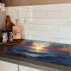 Meeuwen - Zonsondergang - Zee - Wolken Inductie beschermer vinyl 3mm klein -sfeer3