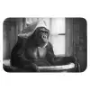 Aap - Dier - Bad - Zwart - Wit - Humor WCmat klein -3d
