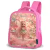 Bloemenfee met roze haar in fonkelende bloementuin Kinderrugzak - Roze middel -schuin