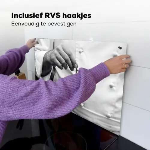 Tomaten - Chef - Zwart - Wit Inductie beschemer met haakjes klein -ky-ophangen-nl