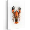 Kreeft - Zwart - Oranje - Wit - Uniek Tuinposter op houten frame 2 cm dik klein -3d