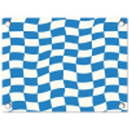 Golvend - Patroon - Blauw tuinposter los doek klein 239 -3d