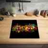Groente - Eten - Kruiden - Graffiti - Koken Inductie beschermer vinyl 3mm middel -sfeer5