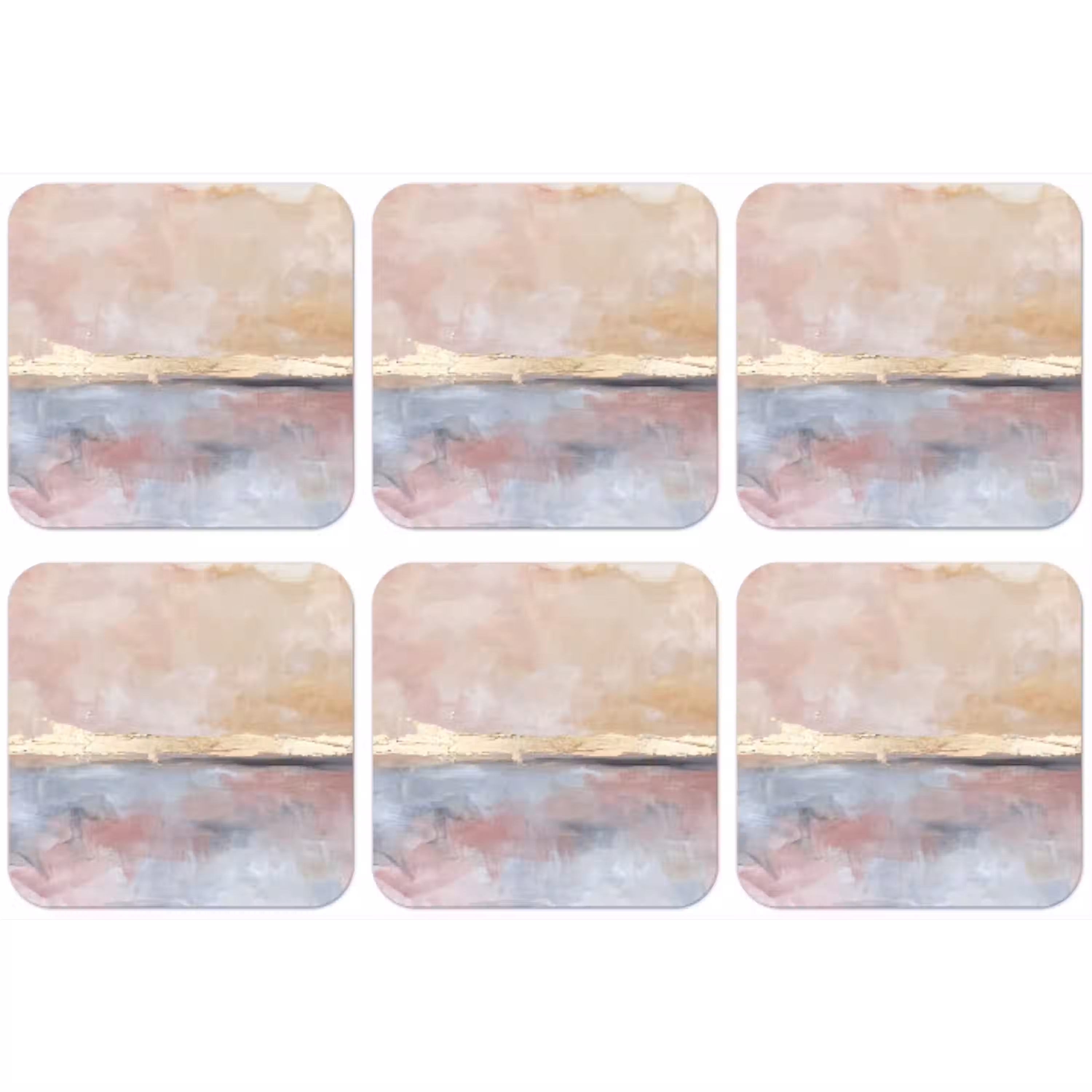 Abstract - Horizontaal - Kunst - Roze - Goud onderzetter kurk middel -zkaufland3dotto