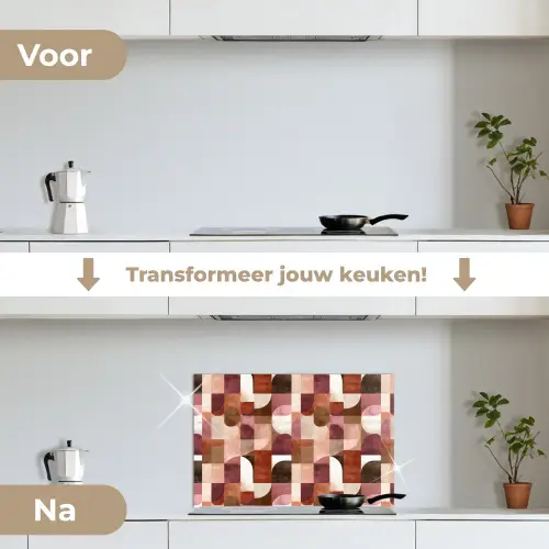 Geometrie - Modern - Retro keuken achterwand spatscherm klein 900 -voor_na_NL