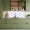 Kreeften - Patroon - Blauw - Wit keuken achterwand 2 middel -sfeer3