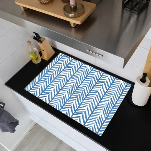 Patroon - Streep - Blauw Inductie beschemer met haakjes klein 777 -sfeer1
